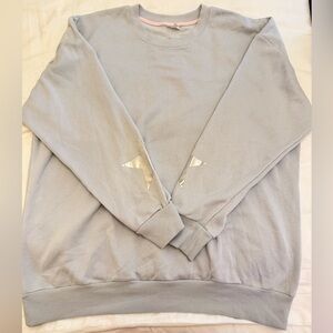Selfie by Self Esteem Blue Opal Silver Star Sleeve Sweatshirt XL NWT